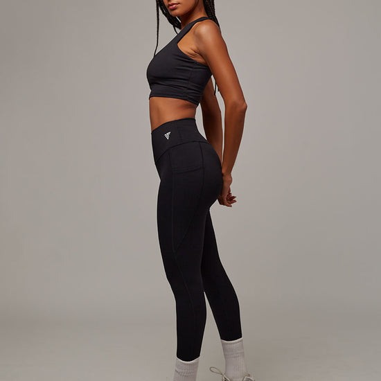 Legging Dunas Negro Doblefit, legging deportivo mujer, detalle 3