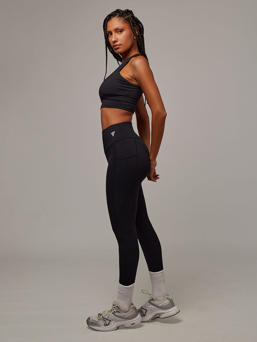 Legging Dunas Negro Doblefit, legging deportivo mujer, detalle 3
