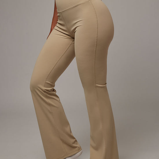 Legging Essential Beige Doblefit, legging deportivo para mujer, vista principal
