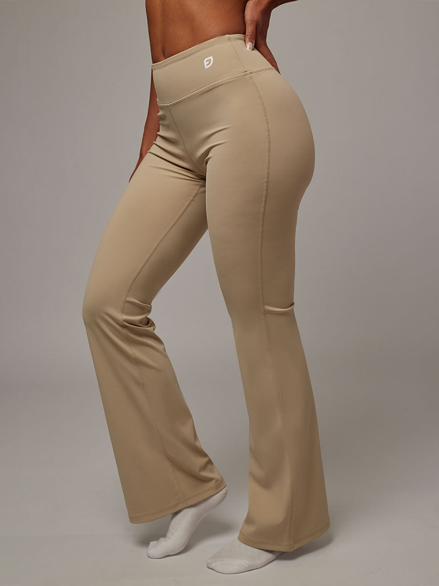 Legging Essential Beige Doblefit, legging deportivo para mujer, vista principal