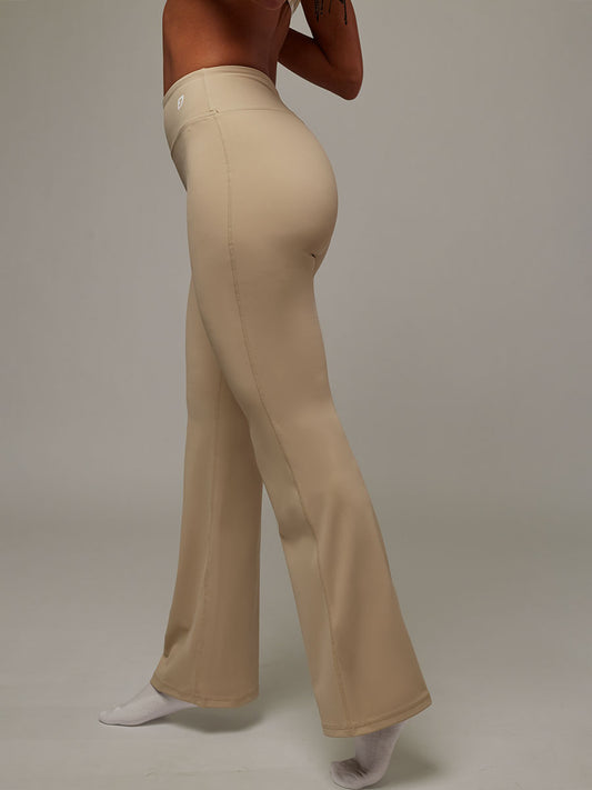 Legging Essential Beige Doblefit, legging deportivo mujer, vista posterior