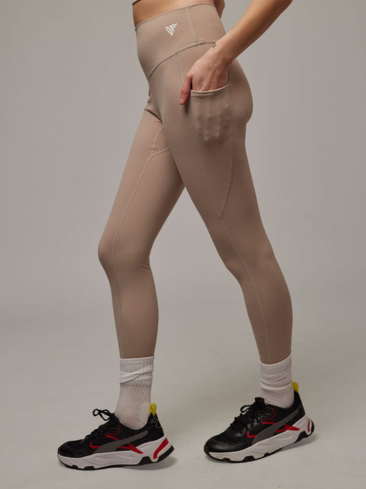 Legging Dunas Crema Doblefit, legging deportivo para mujer, vista principal