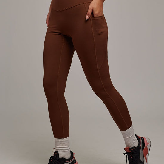 Legging Dunas Marrón Doblefit, legging deportivo para mujer, vista principal