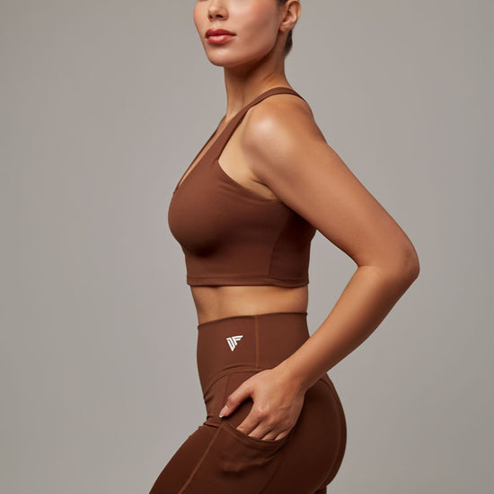 Legging Dunas Marrón Doblefit, legging deportivo mujer, detalle 3