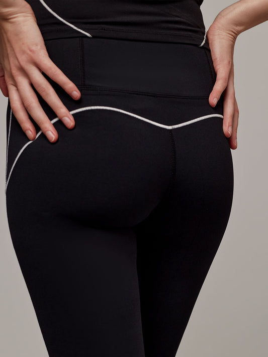 Legging Balance Negro Doblefit, legging deportivo mujer, vista posterior