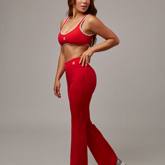 Legging Essential Rojo Doblefit, legging deportivo mujer, detalle 3