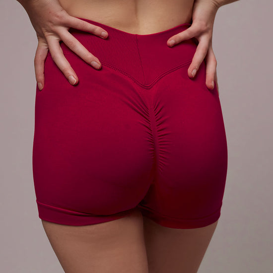 Short Strong Fucsia Doblefit, short deportivo mujer, vista posterior