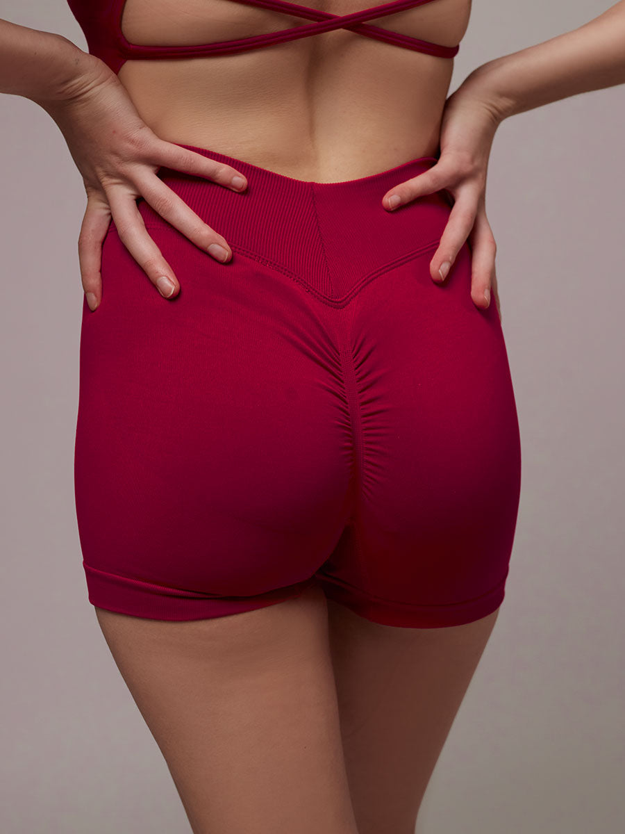 Short Strong Fucsia Doblefit, short deportivo mujer, vista posterior