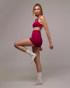 Short Strong Fucsia Doblefit, short deportivo mujer, detalle 3