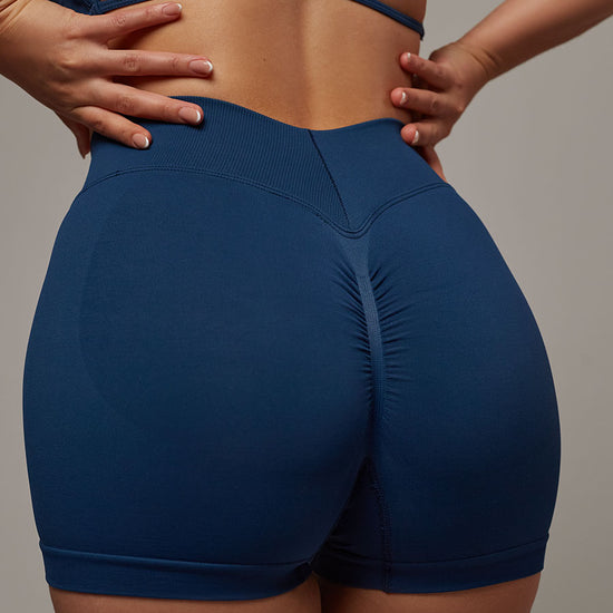 Short Strong Navy Doblefit, short deportivo mujer, vista posterior