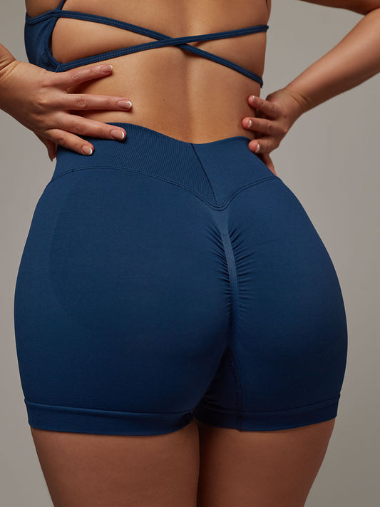 Short Strong Navy Doblefit, short deportivo mujer, vista posterior