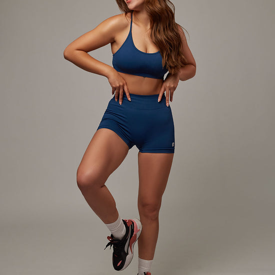 Short Strong Navy Doblefit, short deportivo mujer, detalle 3