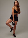 Short Strong Negro Doblefit, short deportivo mujer, detalle 3
