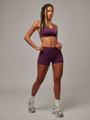 Short Strong Púrpura Doblefit, short deportivo mujer, detalle 3