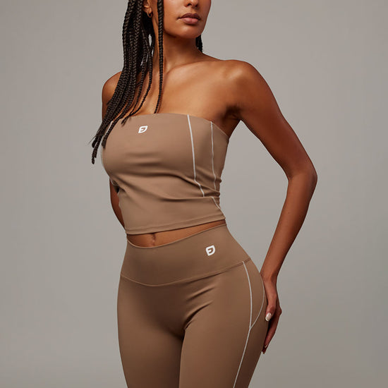 Top Balance Capuchino Doblefit, top deportivo para mujer, vista principal