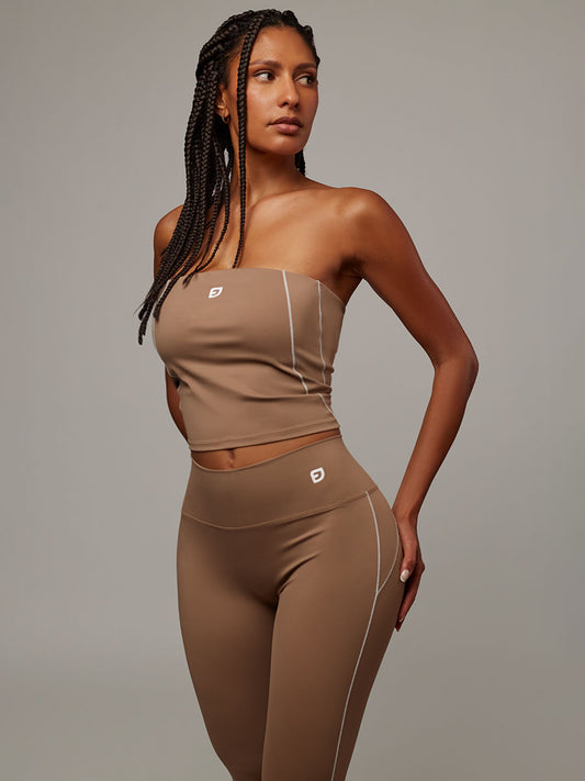 Top Balance Capuchino Doblefit, top deportivo para mujer, vista principal