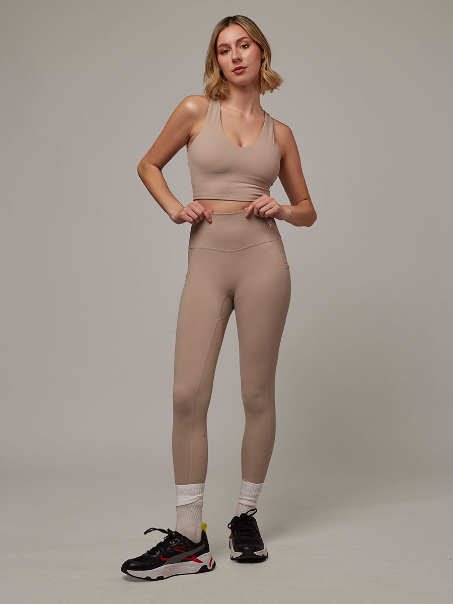 Top Dunas Crema Doblefit, top deportivo mujer, detalle 3