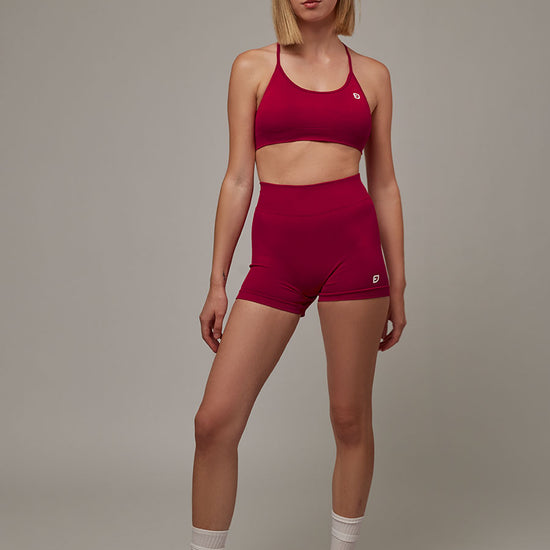 Top Strong Fucsia Doblefit, top deportivo mujer, detalle 3