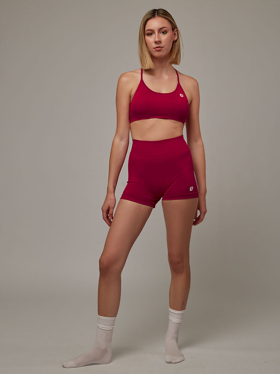 Top Strong Fucsia Doblefit, top deportivo mujer, detalle 3