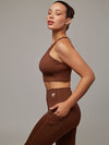 Top Dunas Marrón Doblefit, top deportivo mujer, detalle 3