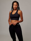 Top Dunas Negro Doblefit, top deportivo para mujer, vista principal