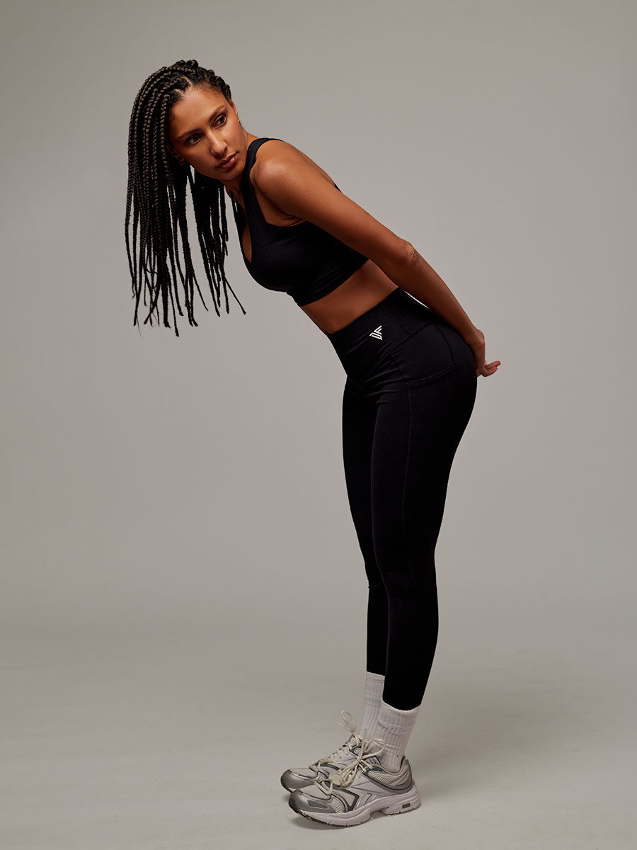 Top Dunas Negro Doblefit, top deportivo mujer, detalle 3