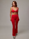 Top Essential Rojo Doblefit, top deportivo mujer, detalle 3